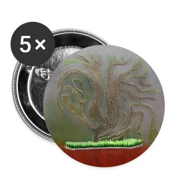 wunderschöner alter Baum - Buttons klein 25 mm (5er Pack) - Weiß - Vorne