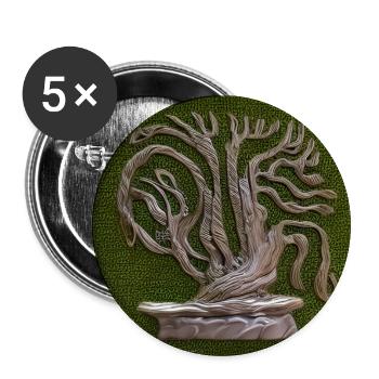 Alter Baum wird grün - Buttons klein 25 mm (5er Pack) - Weiß - Vorne