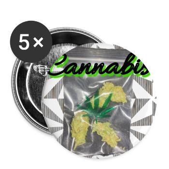 Cannabis - Club WoW - Buttons small 1''/25 mm (5-pack) - white - Front