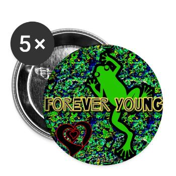Forever Young - Club WoW - Buttons klein 25 mm (5er Pack) - Weiß - Vorne