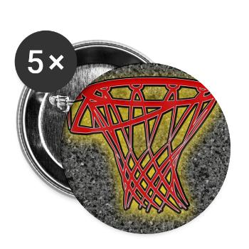 Cerceau de basket - Club WoW - Lot de 5 petits badges (25 mm) - blanc - Devant