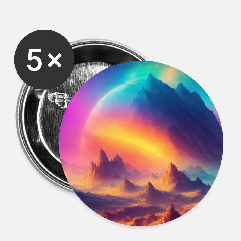 Wonderful planet - Buttons klein 25 mm (5er Pack) - Weiß