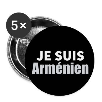JE SUIS Arménien - Lot de 5 petits badges (25 mm) - blanc - Devant