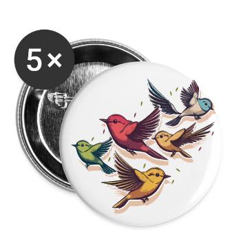 The Bird Squad - Buttons small 1''/25 mm (5-pack) - white - Front