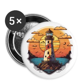 Lumière de guidage - Lot de 5 petits badges (25 mm) - blanc - Devant