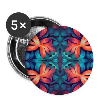 Floral Design - Buttons klein 25 mm (5er Pack) - Weiß - Vorne