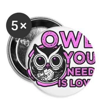Eulen sind Liebe Eule Owl you need - Buttons klein 25 mm (5er Pack) - Weiß - Vorne