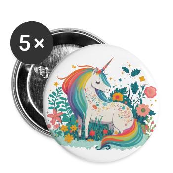 The Magical Garden - Buttons small 1''/25 mm (5-pack) - white - Front