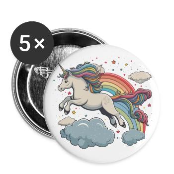 The Enchanted Unicorn - Buttons small 1''/25 mm (5-pack) - white - Front