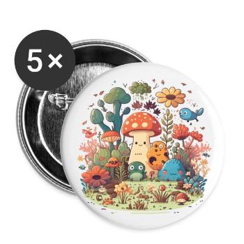 The Enchanted Garden - Buttons small 1''/25 mm (5-pack) - white - Front