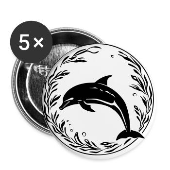 dolphin - Buttons small 1''/25 mm (5-pack) - white - Front