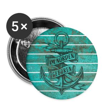 Im Norden Geboren - Buttons klein 25 mm (5er Pack) - Weiß - Vorne