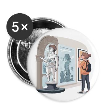 Schnorcheln mit Stil: Leben im Meer - Buttons klein 25 mm (5er Pack) - Weiß - Vorne