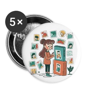 Wissenschaftsfreak: Wissenschaftliches Experiment - Buttons klein 25 mm (5er Pack) - Weiß - Vorne