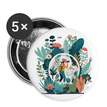 Astronomy Lover: Star Gazing - Buttons small 1''/25 mm (5-pack) - white - Front