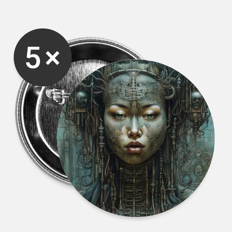 Mystique - Lot de 5 petits badges (25 mm) - blanc