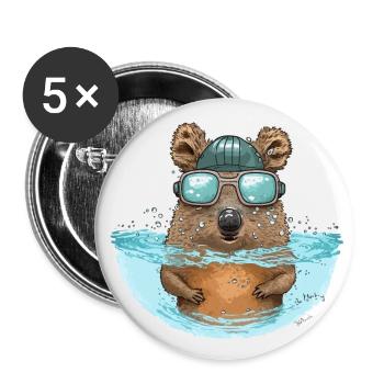 Quokka Polo - Buttons klein 25 mm (5er Pack) - Weiß - Vorne