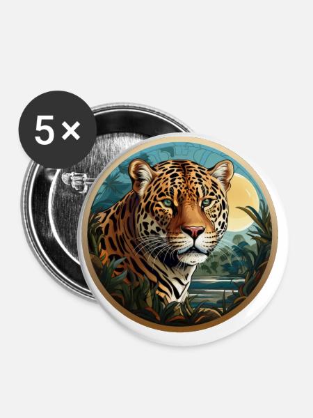 Jaguar - Buttons klein 25 mm (5er Pack) - Weiß