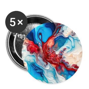 Rotes, weißes und blaues Farbwirbelmuster - Buttons klein 25 mm (5er Pack) - Weiß - Vorne