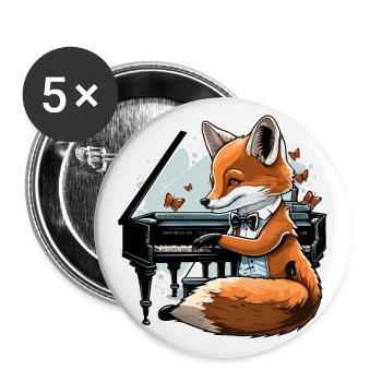 Klassischer Fuchs - Buttons klein 25 mm (5er Pack) - Weiß - Vorne