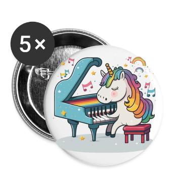 Regenbogen-Harmonie - Buttons klein 25 mm (5er Pack) - Weiß - Vorne