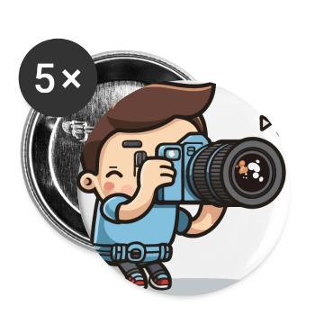 Photograph - Buttons klein 25 mm (5er Pack) - Weiß - Vorne