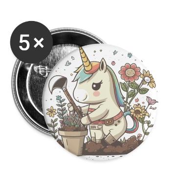 Pouces verts majestueux - Lot de 5 petits badges (25 mm) - blanc - Devant