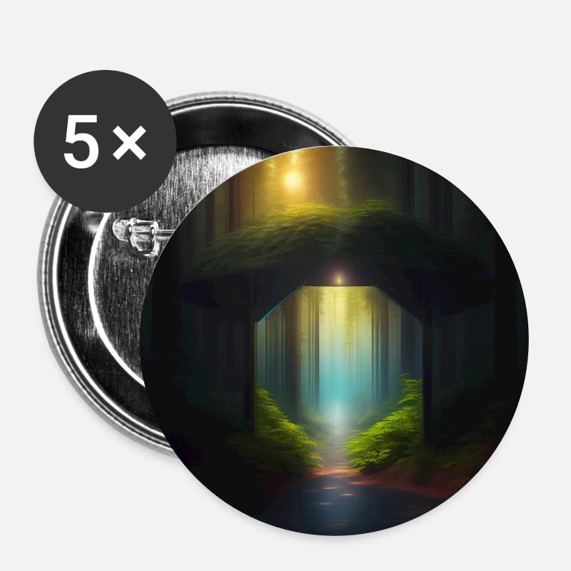 Jungle - Buttons small 1''/25 mm (5-pack) - white