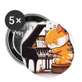 Katzen-Harmonie - Buttons klein 25 mm (5er Pack) - Weiß - Vorne
