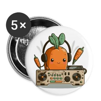 Carrot Beats - Buttons small 1''/25 mm (5-pack) - white - Front