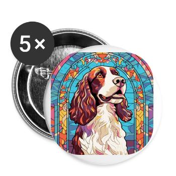 Bunte English Springer Spaniel Hunderasse Waterc - Buttons klein 25 mm (5er Pack) - Weiß - Vorne