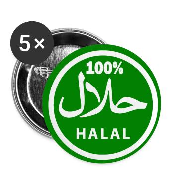 Halal حلال - Buttons klein 25 mm (5er Pack) - Weiß - Vorne