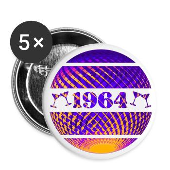 1964 - Buttons klein 25 mm (5er Pack) - Weiß - Vorne