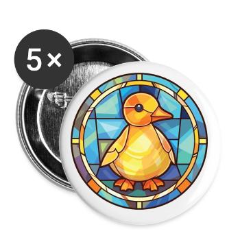 Chick Colorful Watercolor Animal Pet Illustration - Buttons small 1''/25 mm (5-pack) - white - Front