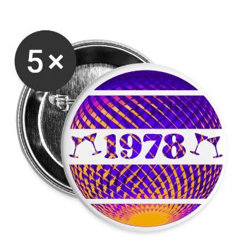 Jahrgang 1978 - Buttons klein 25 mm (5er Pack) - Weiß - Vorne