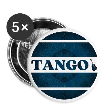 Design de tango bleu pour danseurs de tango - Lot de 5 petits badges (25 mm) - blanc - Devant