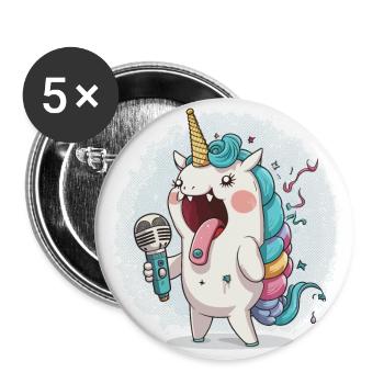 Einhorn-Harmonien - Buttons klein 25 mm (5er Pack) - Weiß - Vorne