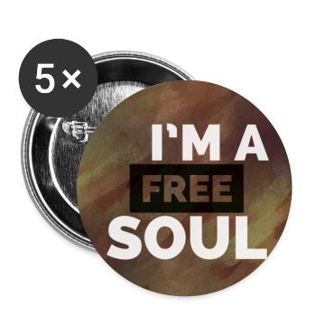 Iḿ a free soul - Buttons small 1''/25 mm (5-pack) - white - Front