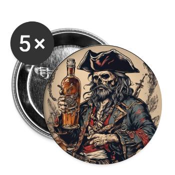 Pirate mort - Lot de 5 petits badges (25 mm) - blanc - Devant