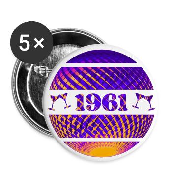 1961 - Buttons klein 25 mm (5er Pack) - Weiß - Vorne