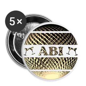 Abi - Abiball in gold - Buttons klein 25 mm (5er Pack) - Weiß - Vorne