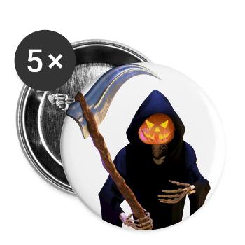 The Grim Reaper for Halloween - Buttons small 1''/25 mm (5-pack) - white - Front