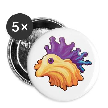 Meeresschneckenkarikatur Kawaii Aquarellillustration - Buttons klein 25 mm (5er Pack) - Weiß - Vorne