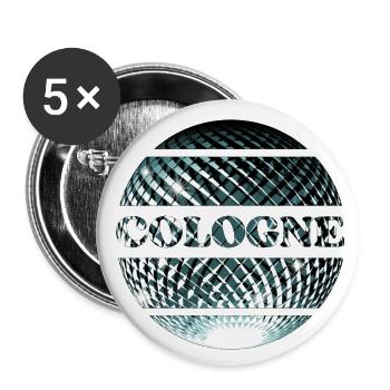 Bal disco de Cologne - Köln Party - Lot de 5 petits badges (25 mm) - blanc - Devant