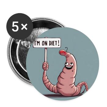 Im on Diet! - Printflow NOW Meme Design - Buttons klein 25 mm (5er Pack) - Weiß - Vorne