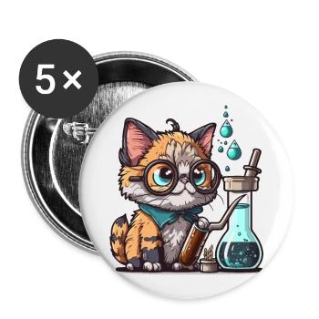 Feline Findings - Buttons small 1''/25 mm (5-pack) - white - Front