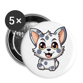 Australische gefleckte Nebelkatze Karikatur Aquarell Kunst - Buttons klein 25 mm (5er Pack) - Weiß - Vorne