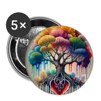 colorful tree - Buttons small 1''/25 mm (5-pack) - white - Front