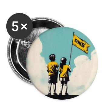 Banksy DNB Flag - Buttons small 1''/25 mm (5-pack) - white - Front