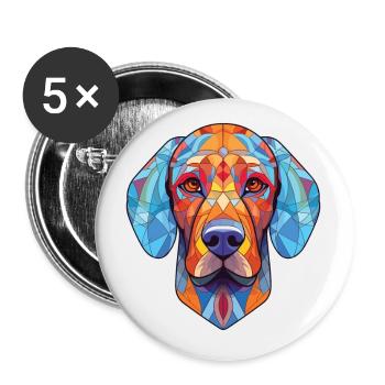 Armenian Gampr Dog Breed Watercolor Illustration - Buttons small 1''/25 mm (5-pack) - white - Front